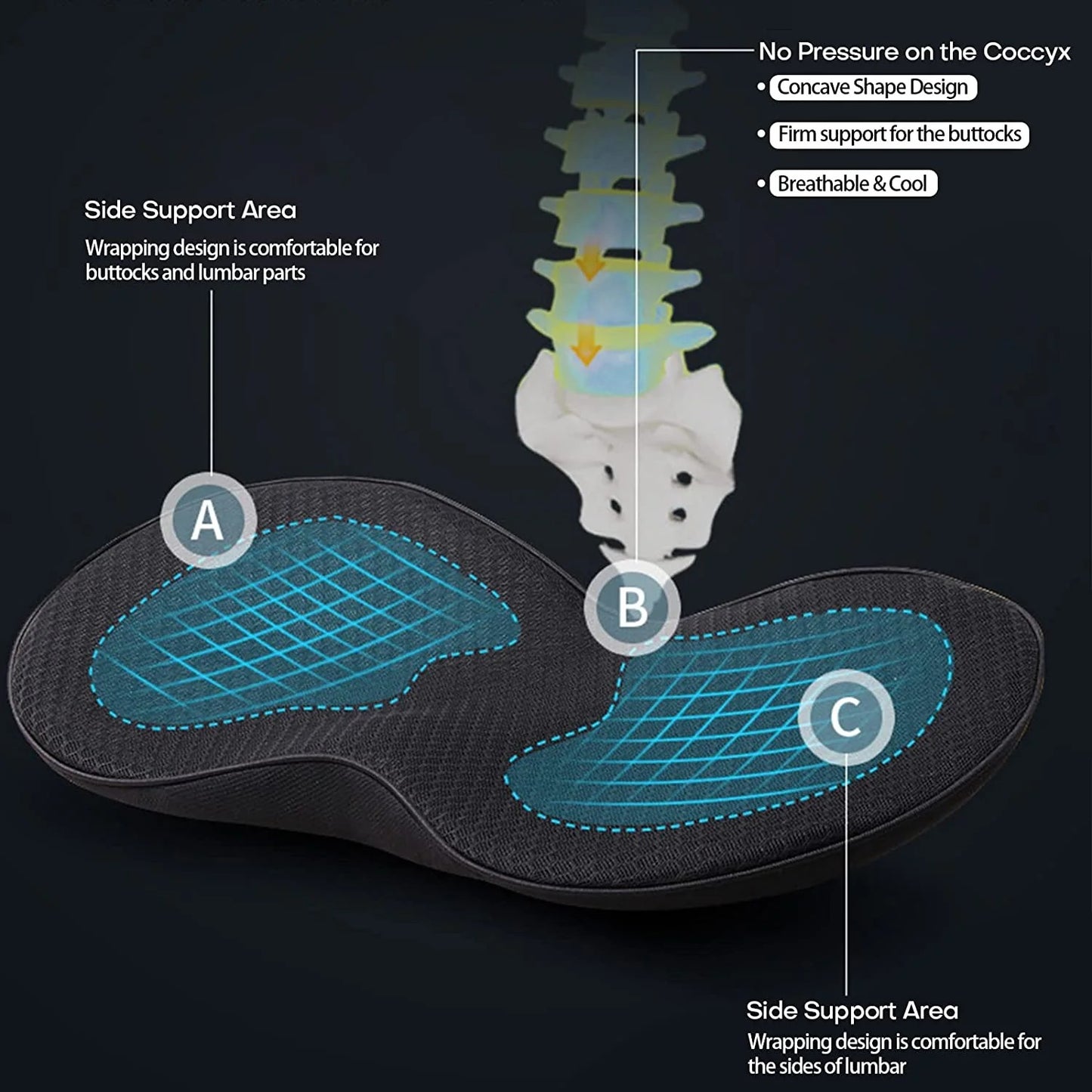 Car Seat Cushion – Memory Foam Booster for Driving Comfort & Height
