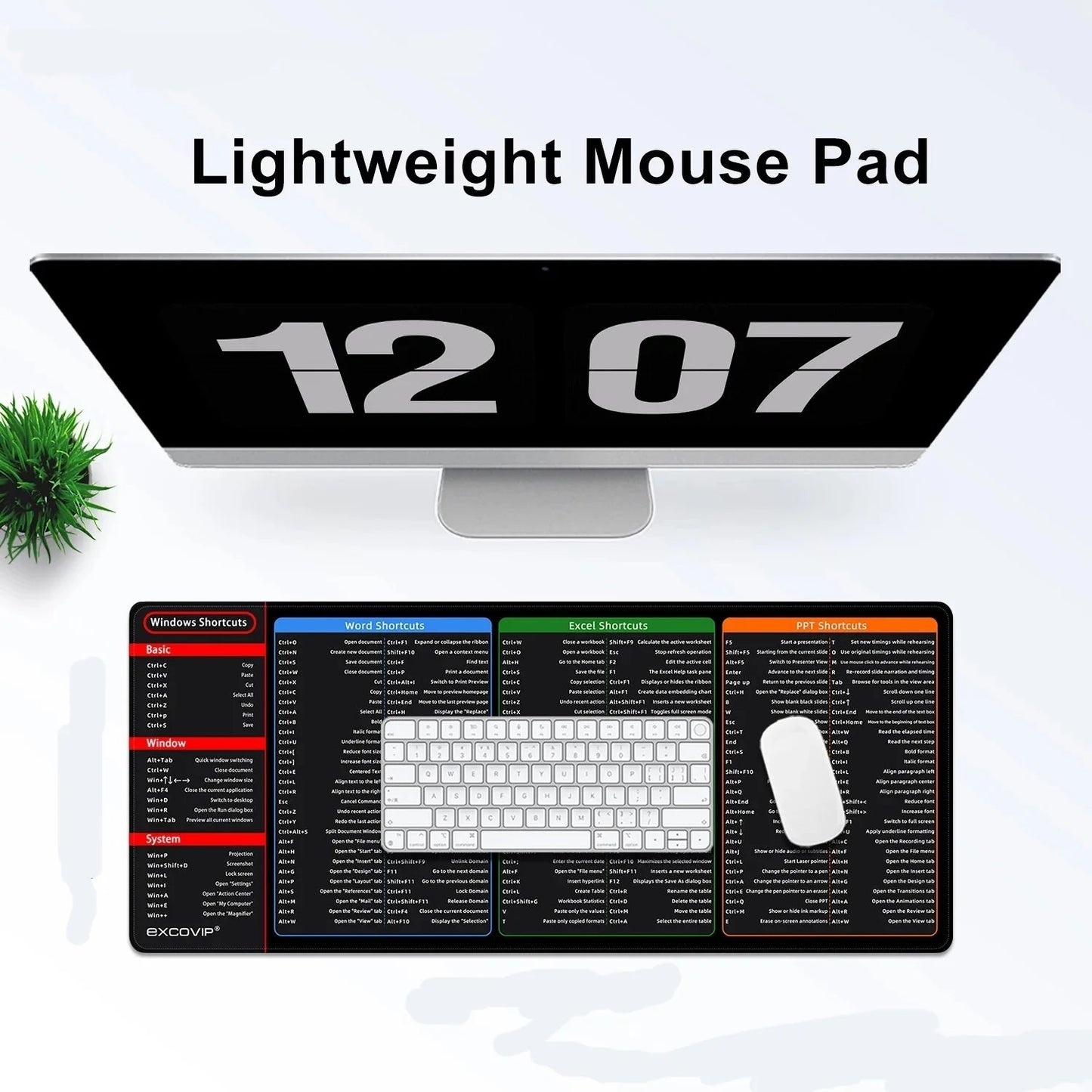 Large Mouse Mat with Keyboard Shortcuts