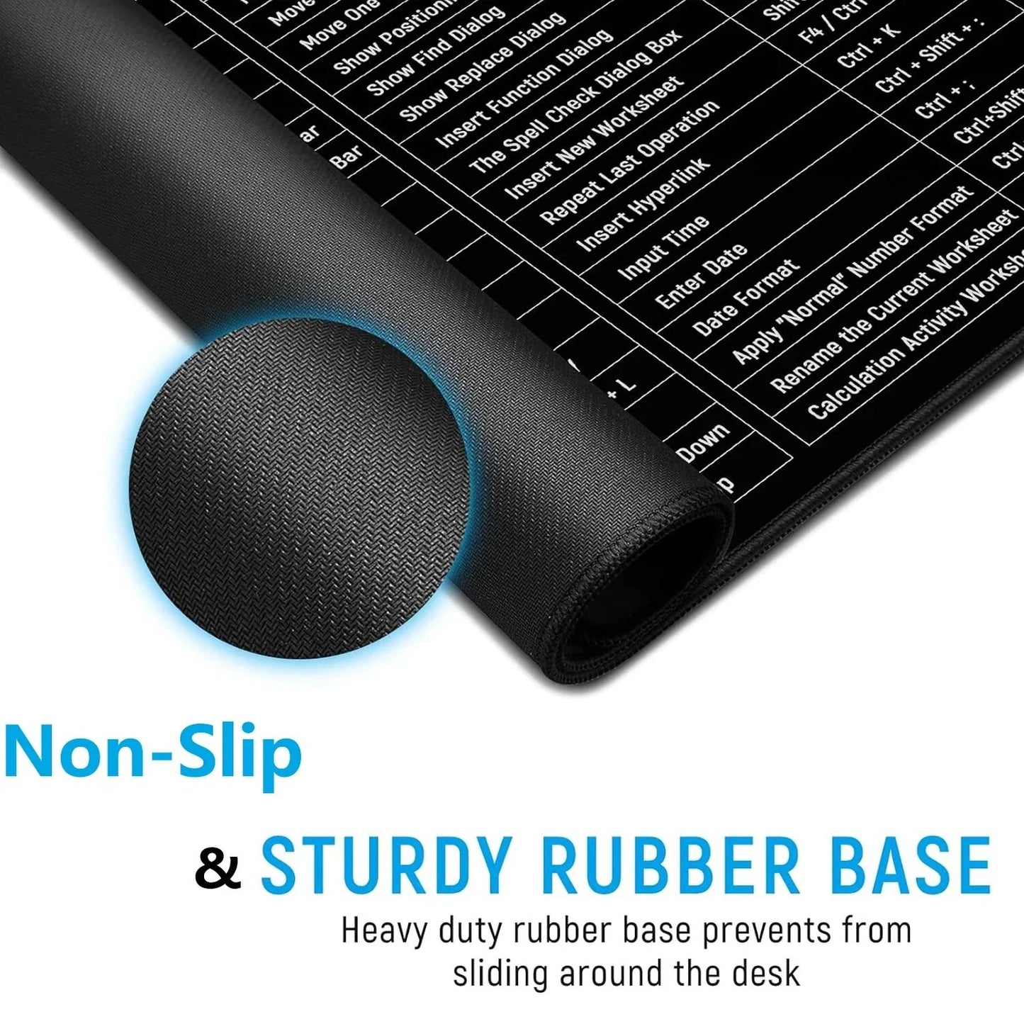 Large Mouse Mat with Keyboard Shortcuts