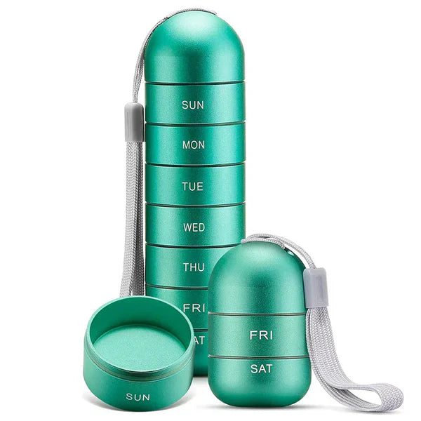 Aluminum 7-Day Portable Pill Organizer
