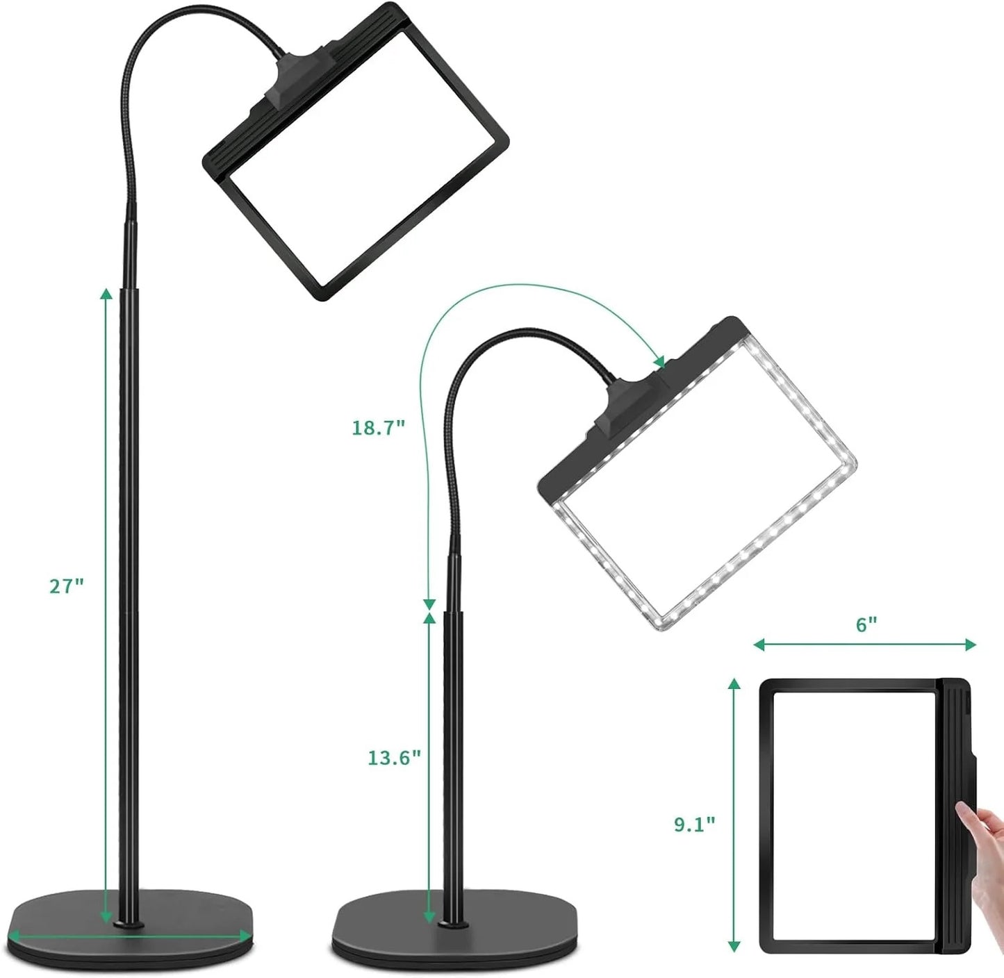 Full-Page Magnifying Glass with LED Light