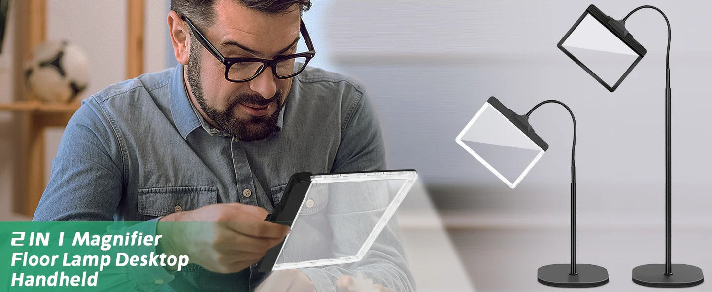Full-Page Magnifying Glass with LED Light