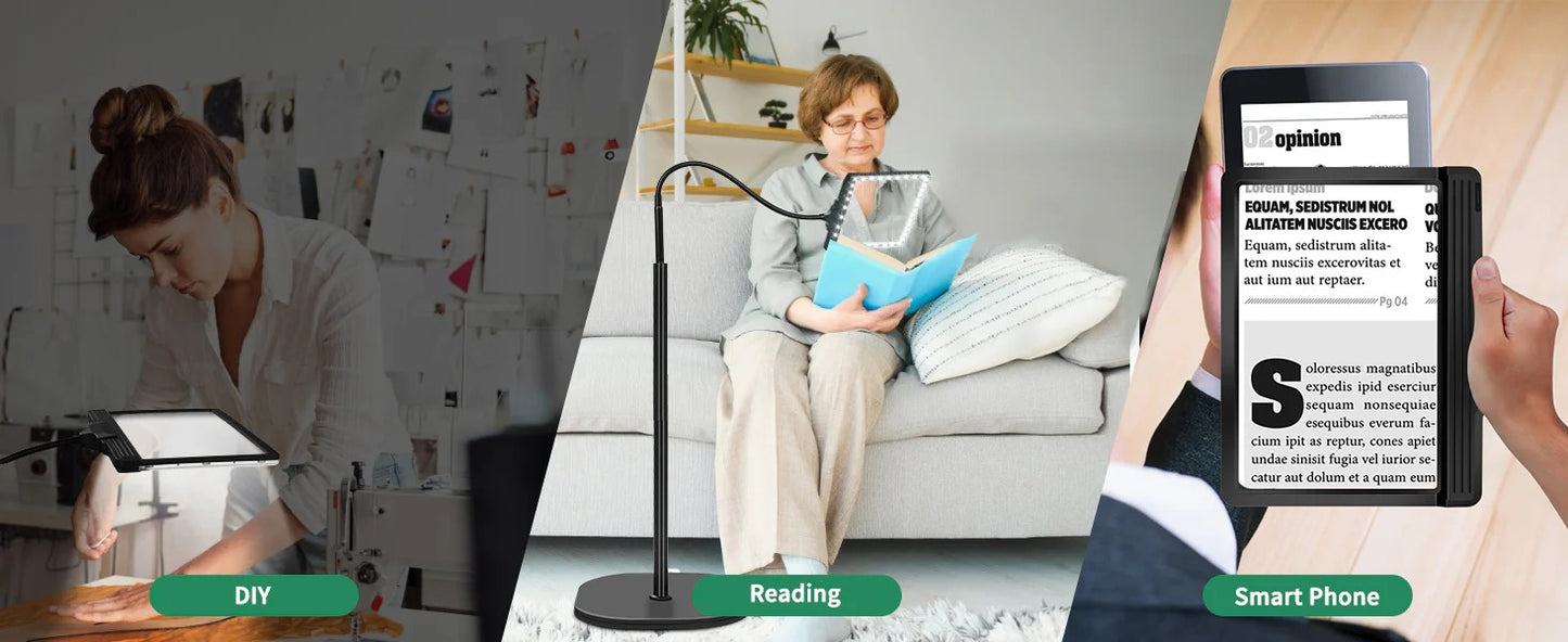 Full-Page Magnifying Glass with LED Light