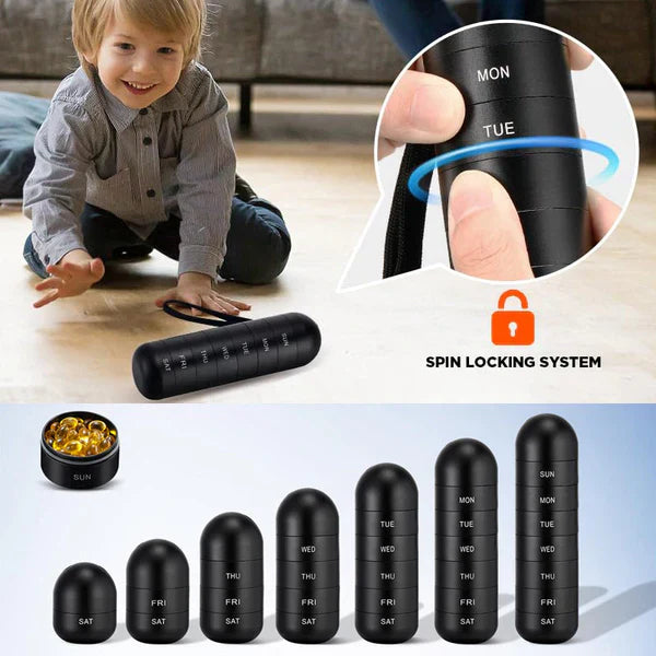Aluminum 7-Day Portable Pill Organizer