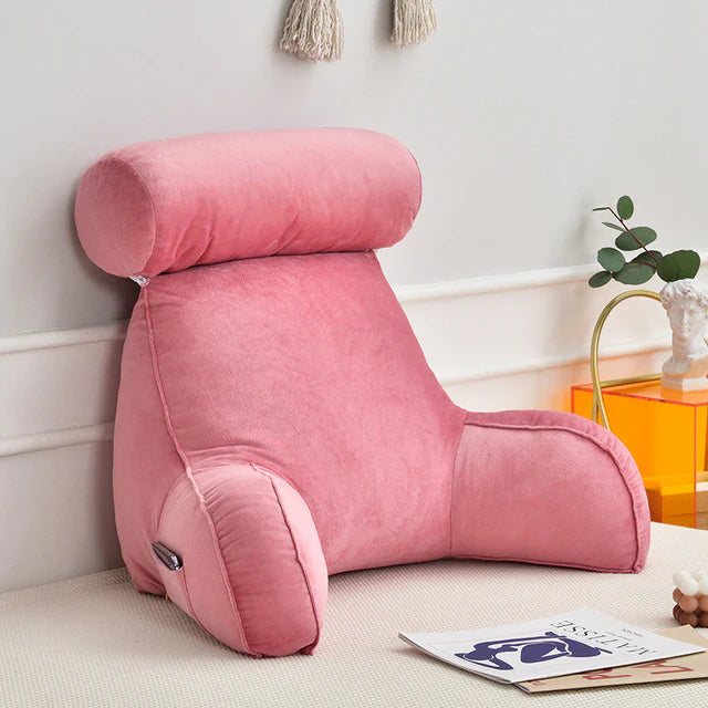 Backrest Pillow with Arms & Adjustable Headrest