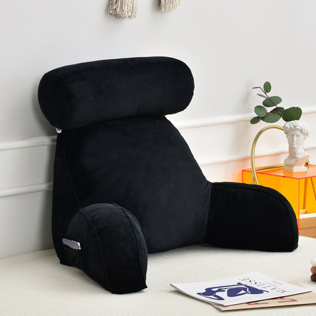 Backrest Pillow with Arms & Adjustable Headrest