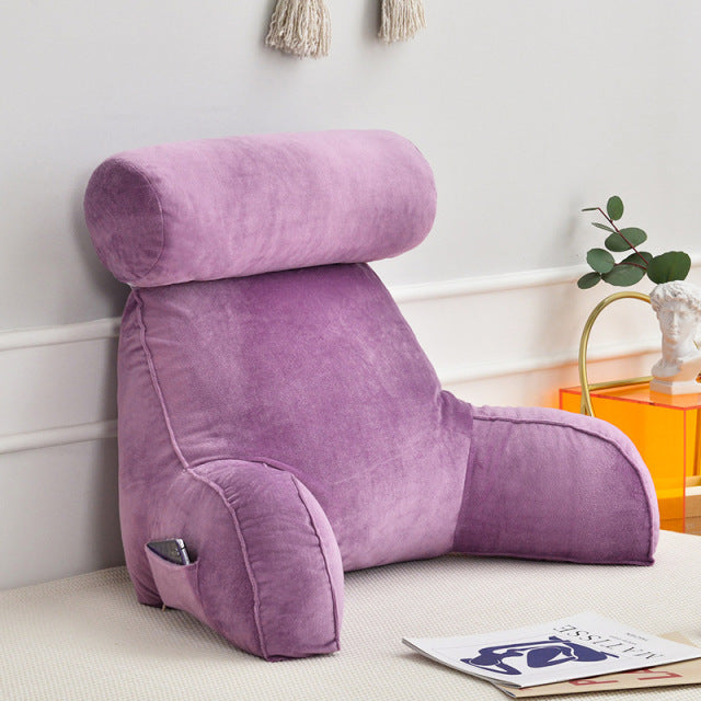 Backrest Pillow with Arms & Adjustable Headrest