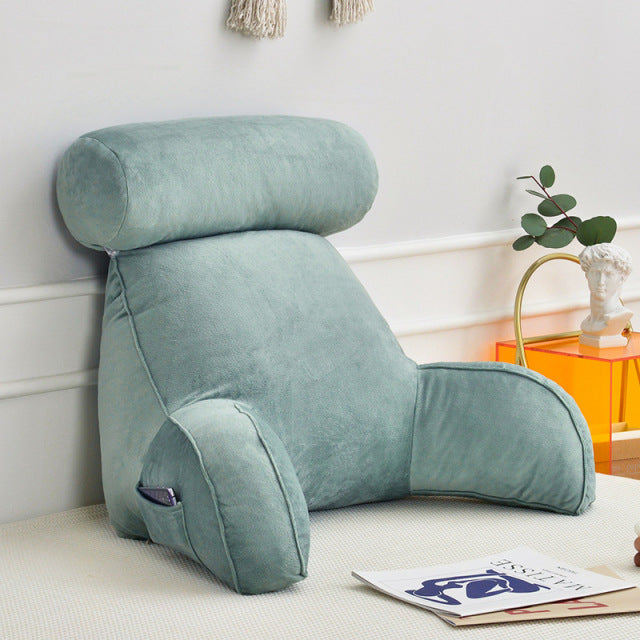 Backrest Pillow with Arms & Adjustable Headrest