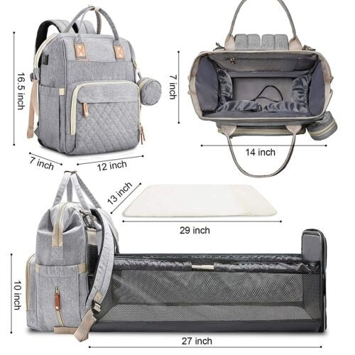 2-in-1 Baby Changing Bag & Portable Travel Cot – Multi-Function Design