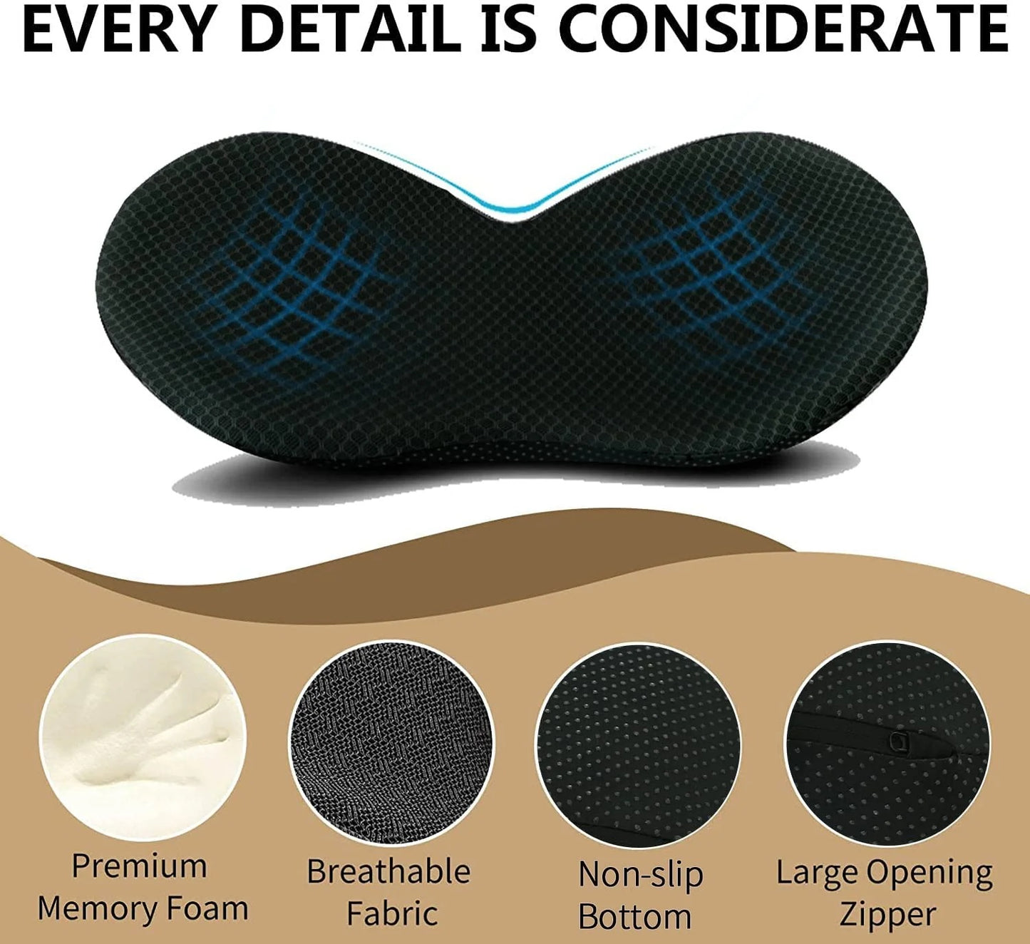 Car Seat Cushion – Memory Foam Booster for Driving Comfort & Height