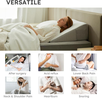 Deluxe Bed Wedge Pillow With Memory Foam