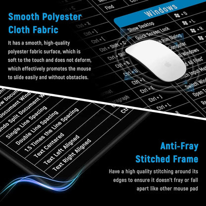 Large Mouse Mat with Keyboard Shortcuts