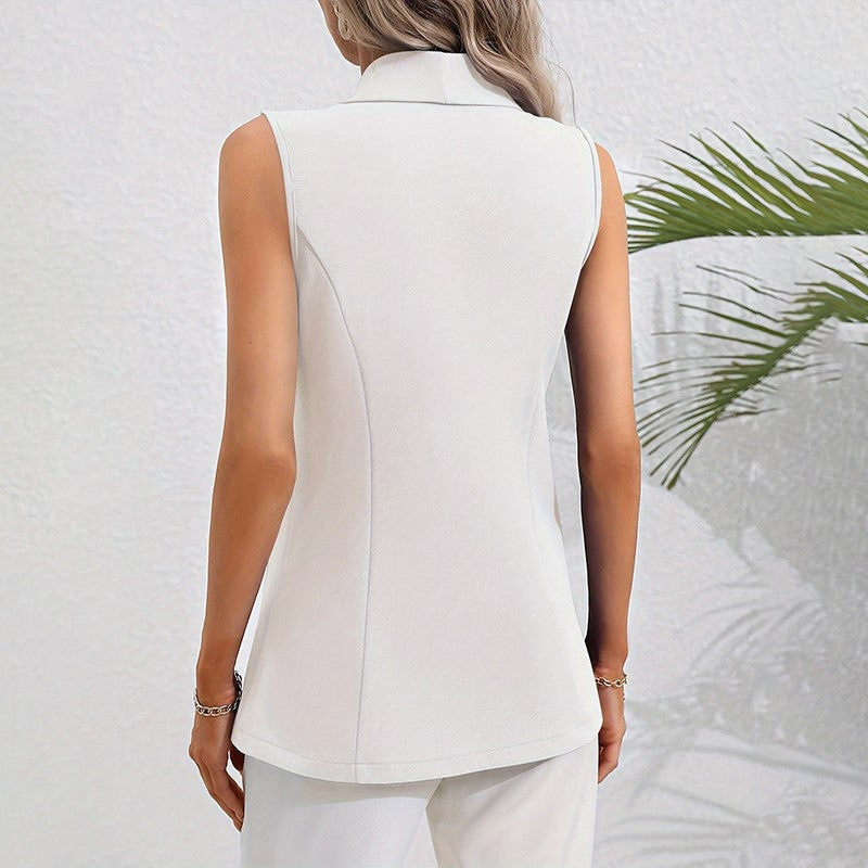 Sleeveless Single-Breasted Vest