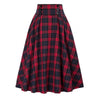 Retro Plaid Maxi Skirt with Ruffles and Elastic High Waist