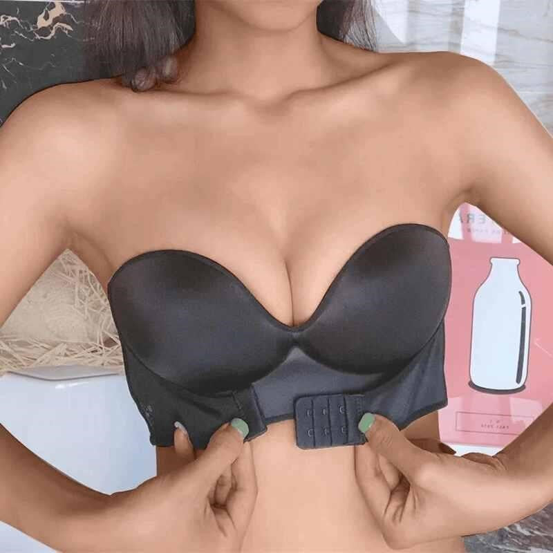 BrizaBay Strapless Push Up Bra With Front Closure