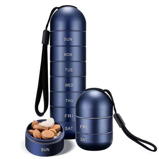 Aluminum 7-Day Portable Pill Organizer