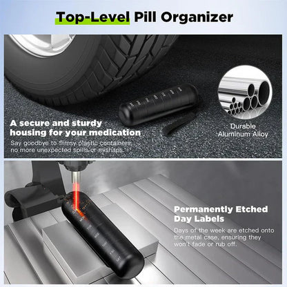 Aluminum 7-Day Portable Pill Organizer